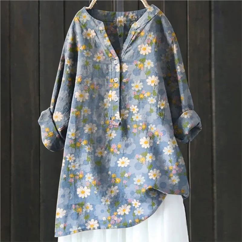 Daniela - Elegante Bloes met Bloemen