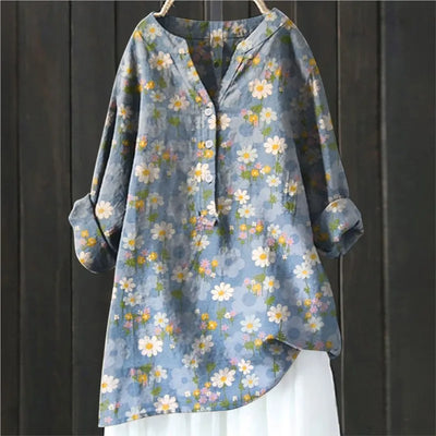 Daniela - Elegante Bloes met Bloemen