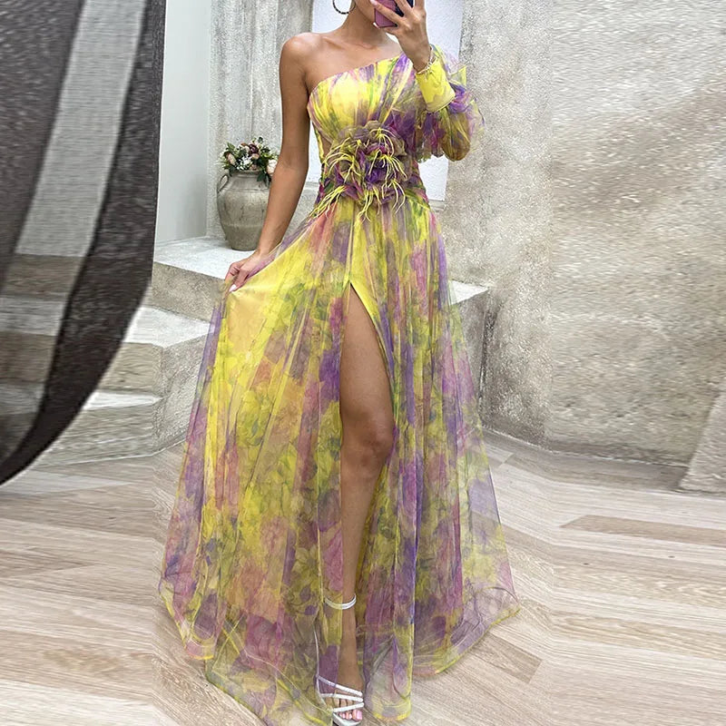 Philena - Elegante Lange Kleurrijke Jurk