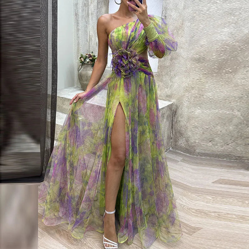 Philena - Elegante Lange Kleurrijke Jurk