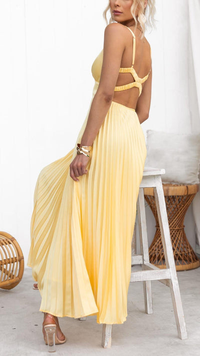 Aby - Elegante Maxi Plissé Jurk