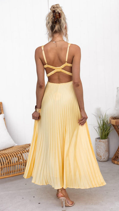 Inaya - Elegante Lange Plissé Jurk