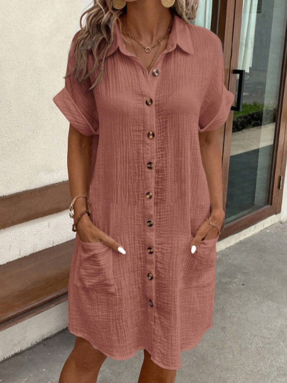 Dunya - Elegante Ceintuur Polo Jurk