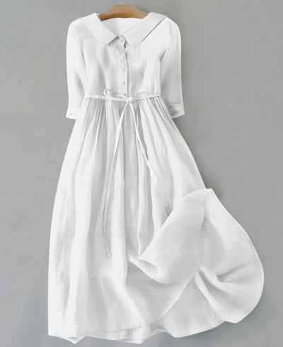 Lux - Elegante Korte Mouwen Jurk met Taille Lussen