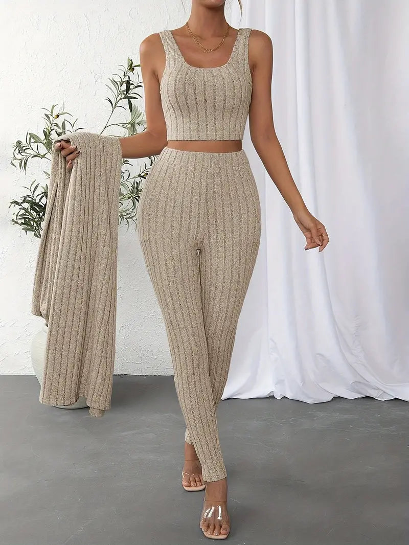 Solène - Chic Geribbelde Set
