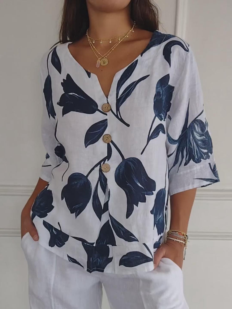 Kim - Elegante Bloemige Blouse