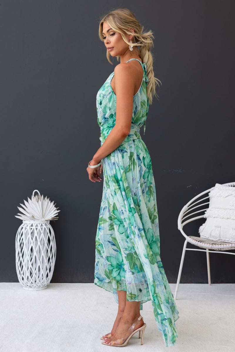 Mavis - Lange Bloemenjurk Chic