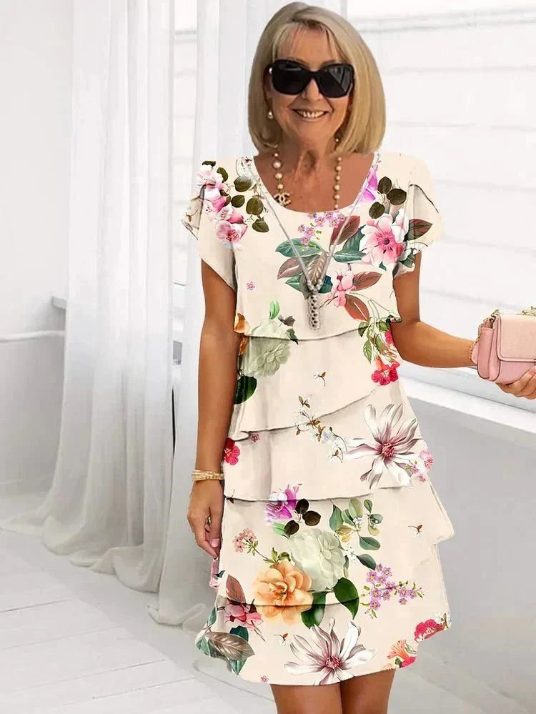 Jenna - Vloeiende Bloemenjurk Elegantie