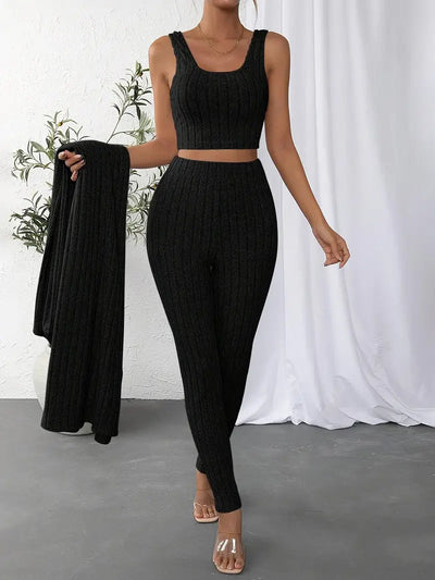 Solène - Chic Geribbelde Set