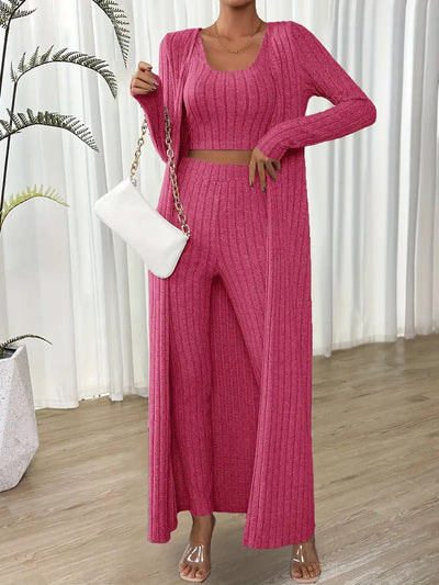 Solène - Chic Geribbelde Set