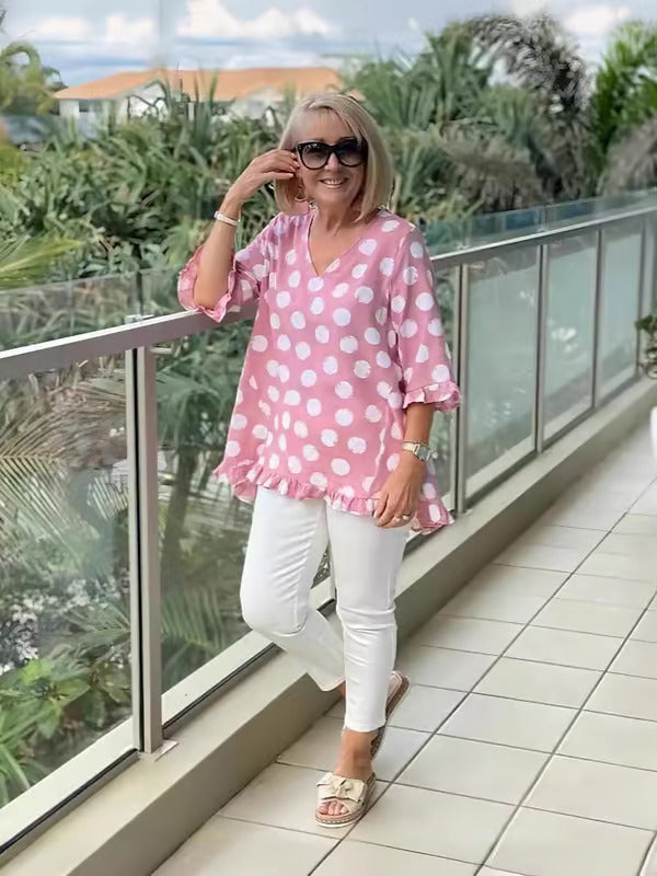 Camilia - Luchtige V-hals Blouse