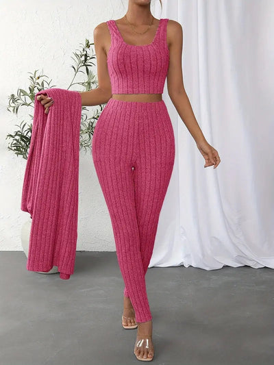 Solène - Chic Geribbelde Set