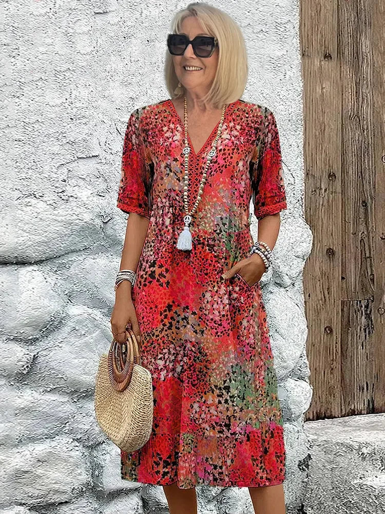 Lina - Midi Jurk Stralend