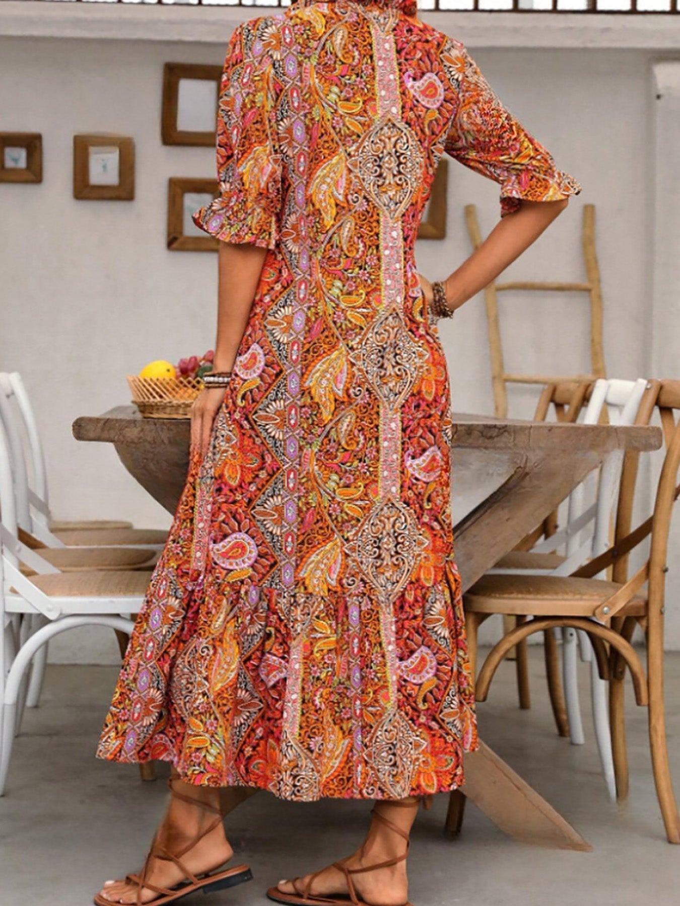 Gene - Luchtige Boho Midi Jurk