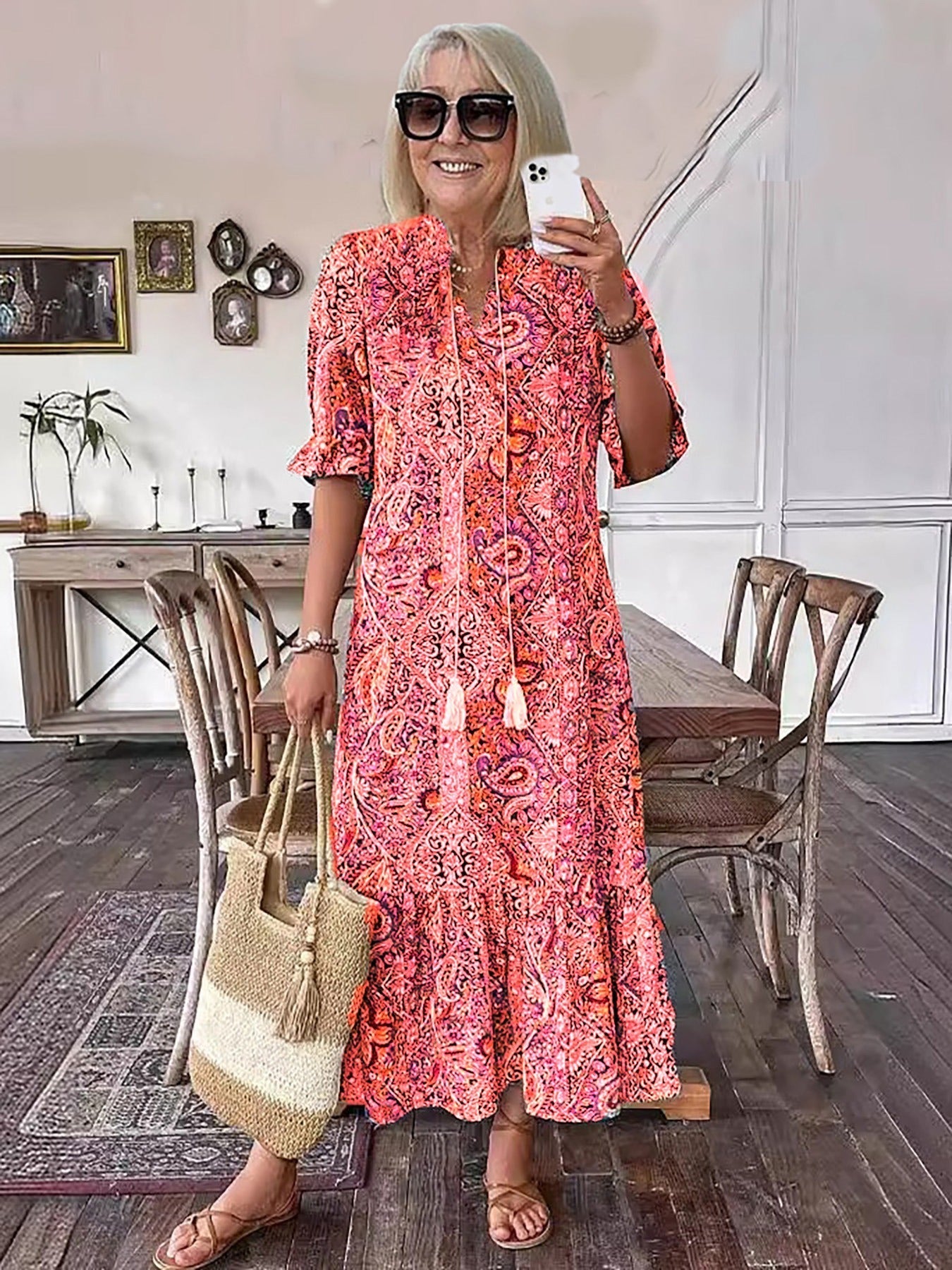 Gene - Luchtige Boho Midi Jurk