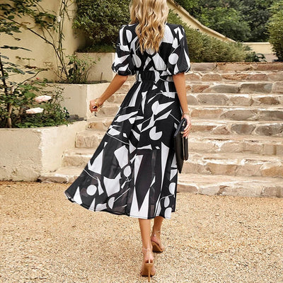 Shara - Midi Jurk Chic Geometrisch