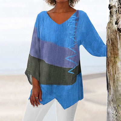 Hélène - Artistieke Lange Shirt met V-hals