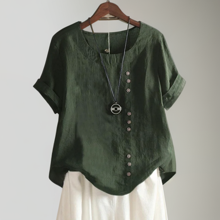 Isla - Chic T-Shirt met Knopen