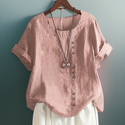 Isla - Chic T-Shirt met Knopen
