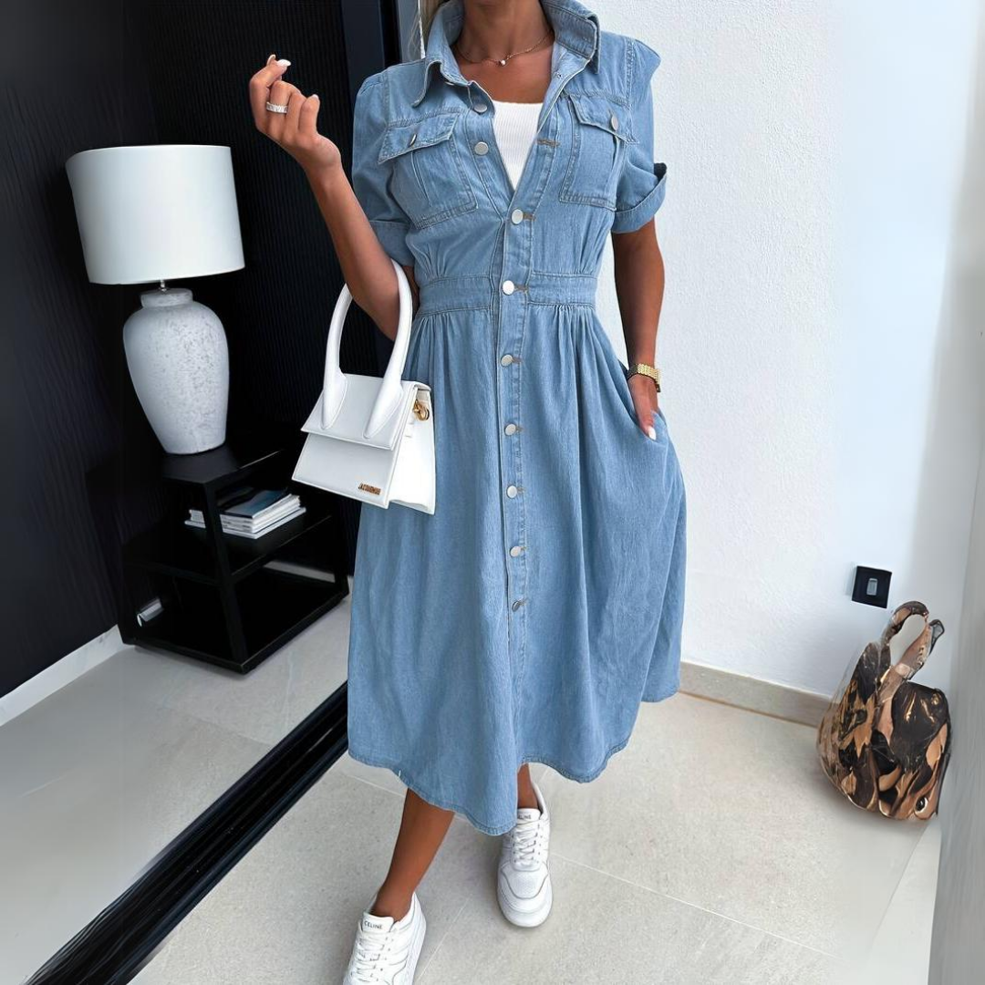 Celine - Elegante Jeansjurk