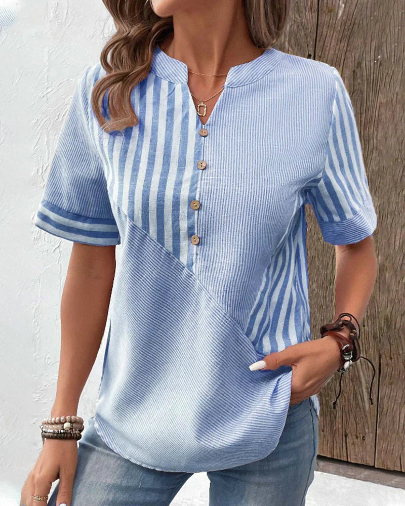 Jenny - Elegante Gestreepte Zomertop