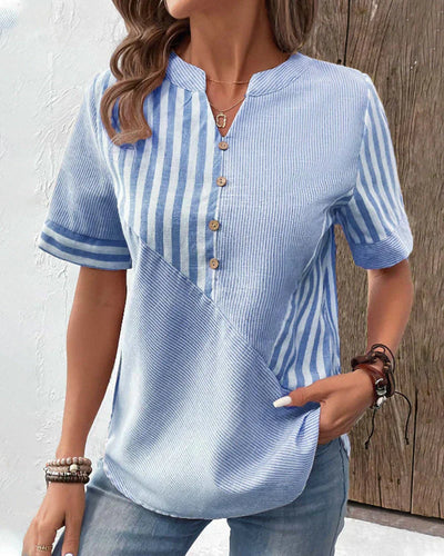 Jenny - Elegante Gestreepte Zomertop