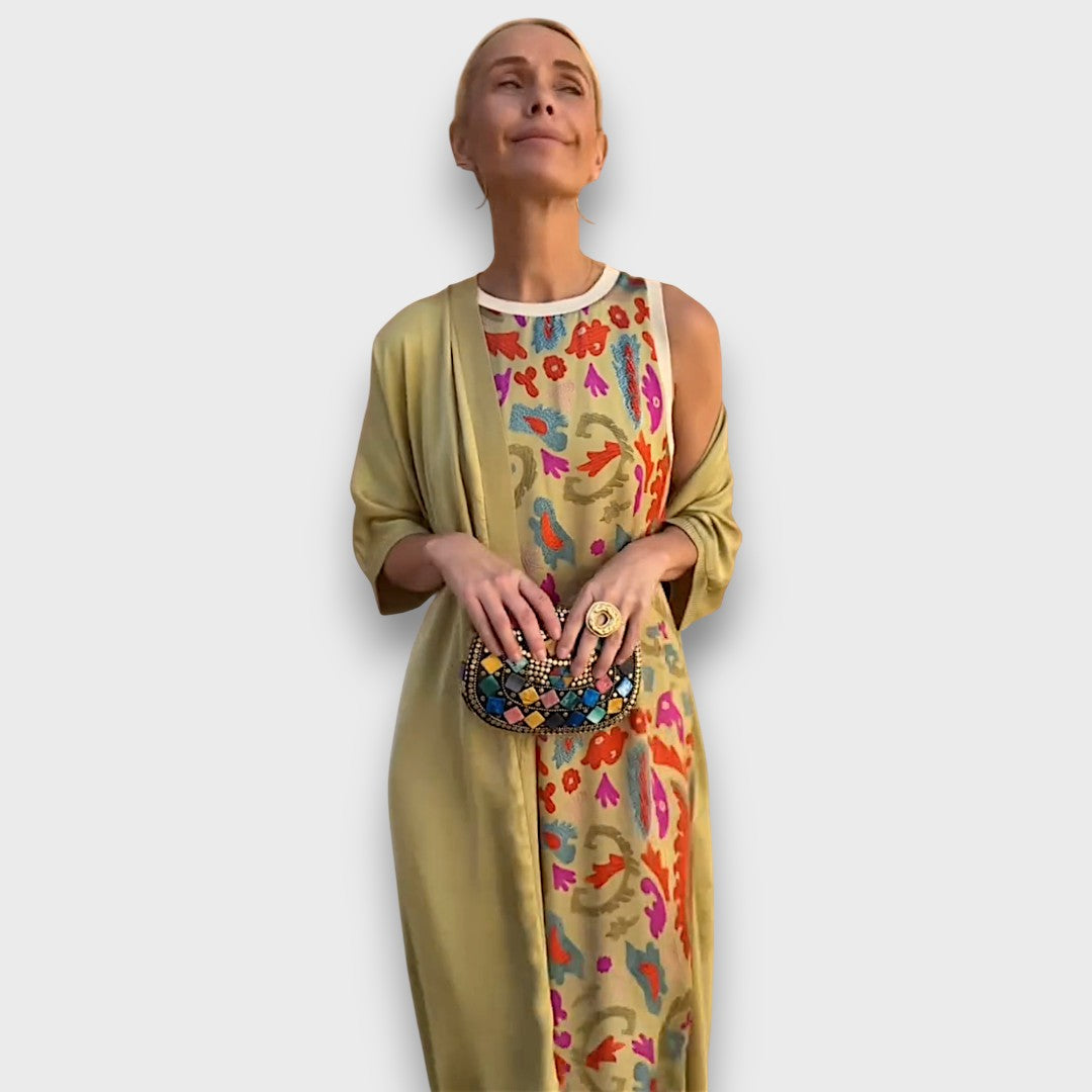 Elveria - Maxi jurk met cardigan