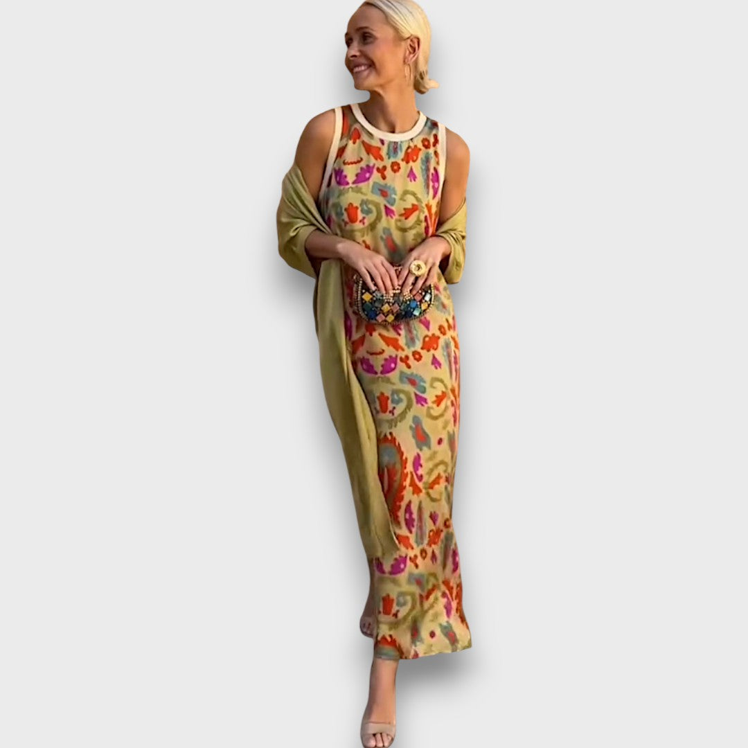 Elveria - Maxi jurk met cardigan