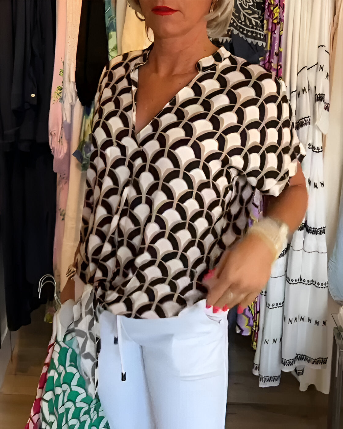 Elena - Casual Geprinte Top