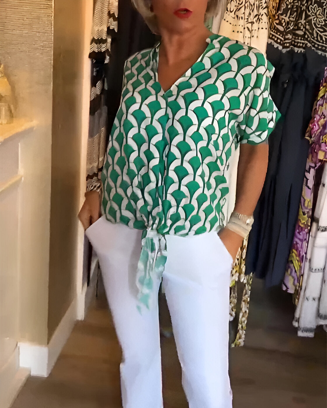 Elena - Casual Geprinte Top