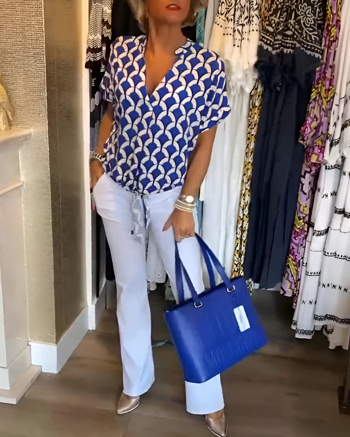 Elena - Casual Geprinte Top
