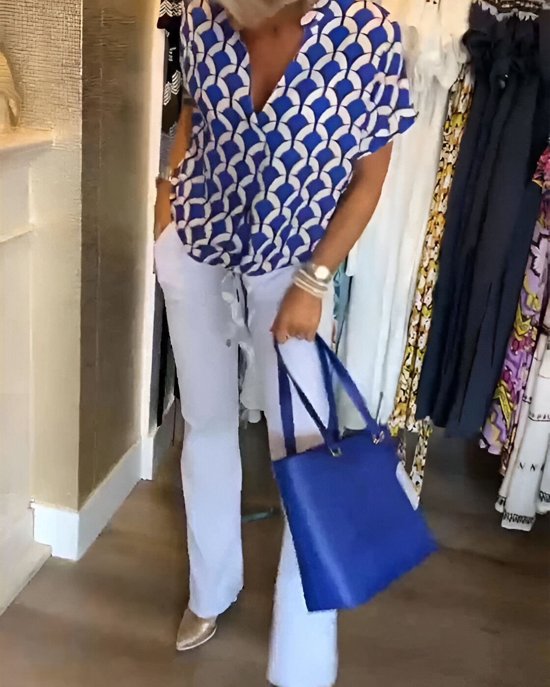 Elena - Casual Geprinte Top