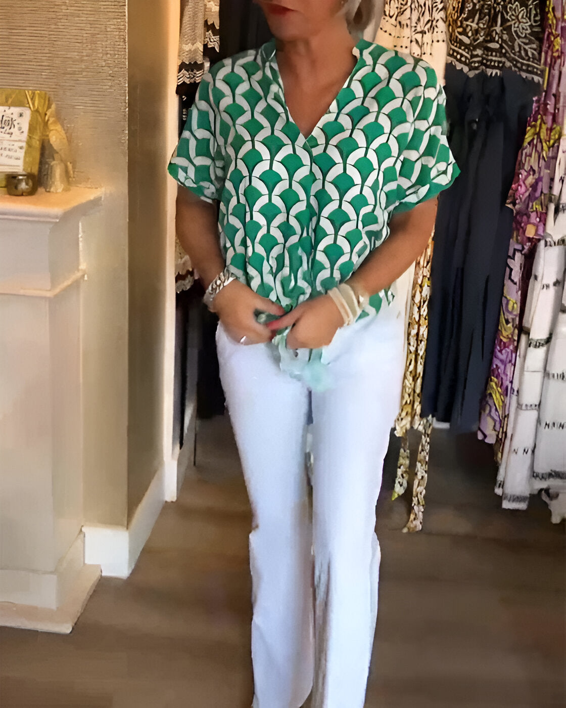 Elena - Casual Geprinte Top