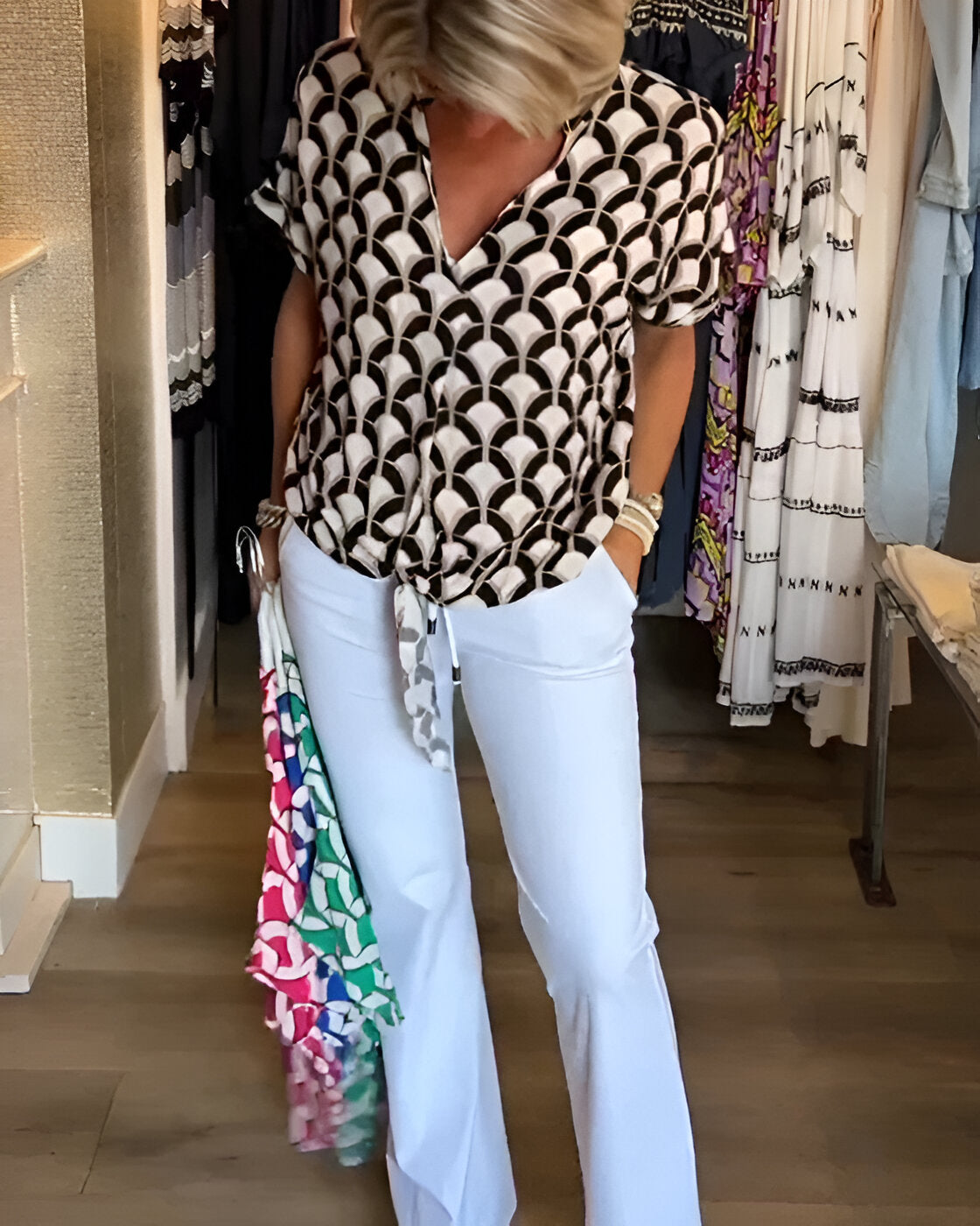 Elena - Casual Geprinte Top