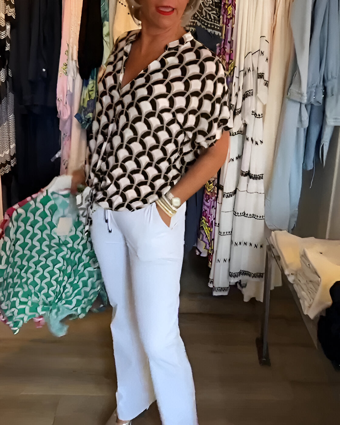 Elena - Casual Geprinte Top